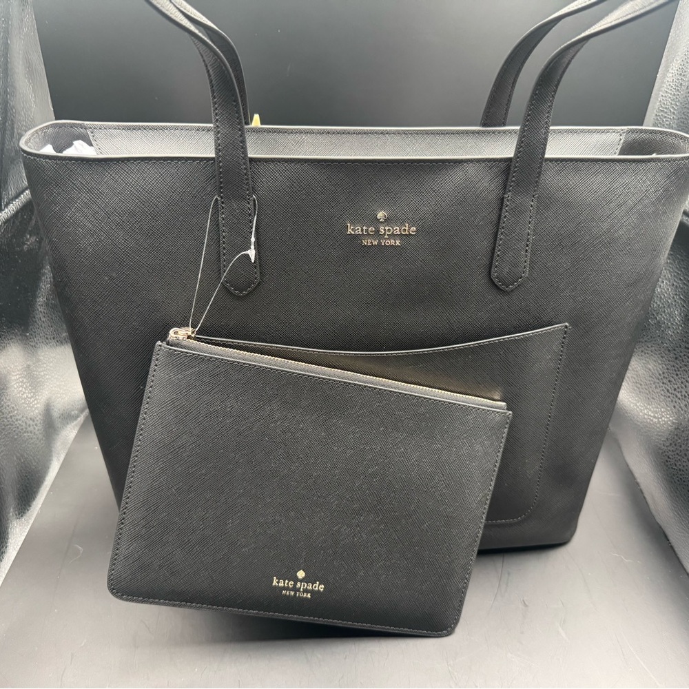 Kate Spade Black Tote with Matching Pouch